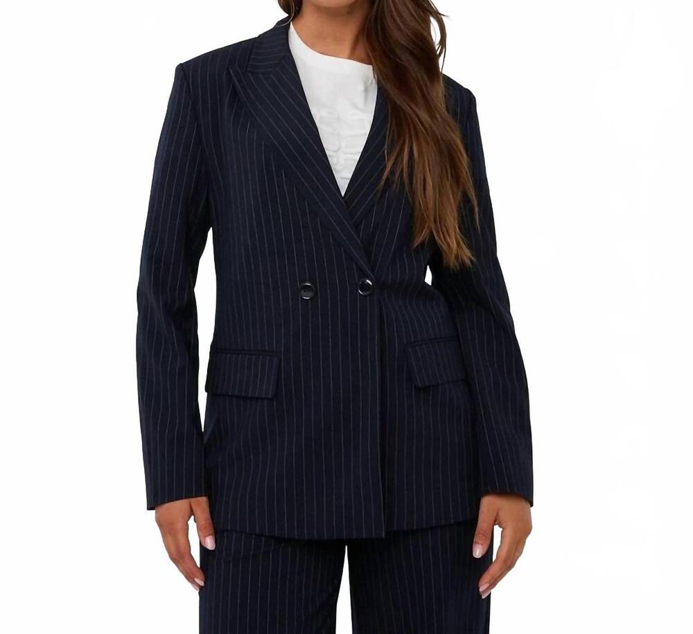 NEW ESQUALO bergny double breasted pinstripe blazer in navy